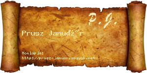 Prusz Január névjegykártya